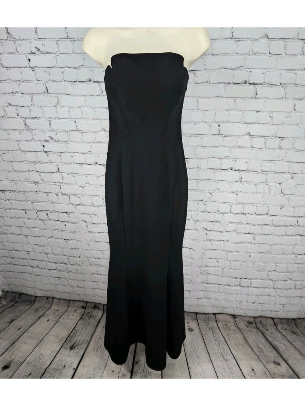 Jill Stuart Black Strapless Boned Lined Mermaid Bodycon Maxi Gown Formal Dress 0